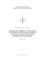 Vrednujući čimbenici ponašanja potrošača prilikom donošenja odluke o kupnji luksuznih kozmetičkih proizvoda