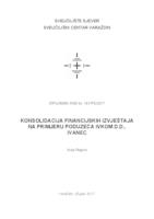 Konsolidacija financijskih izvještaja na primjeru poduzeća Ivkom d.d. Ivanec