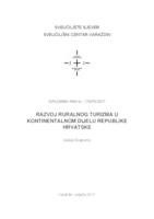 Razvoj ruralnog turizma u kontinentalnom dijelu Republike Hrvatske