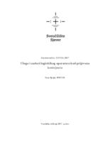 Uloga i zadaci logističkog operatera kod prijevoza kontejnera