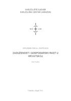 Zaduženost i gospodarski rast u u Hrvatskoj