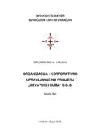 Organizacija i korporativno upravljanje na primjeru "Hrvatskih šuma" d.o.o.