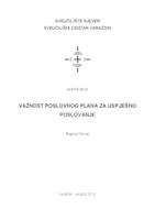 Važnost poslovnog plana za uspješno poslovanje