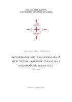 Integriranje sustava upravljanja kvalitetom, okolišem i sigurnošću u Solvis d.o.o.