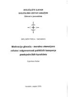 Motivacija glasača - moralno utemeljene odluke i odgovornosti političkih kampanja predsjedničkih kandidata