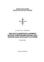 Realizacija bežičnog alarmnog sustava korištenjem Arduino Uno i Arduino Nano razvojne platforme