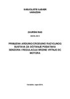 Primjena Arduino/Croduino razvojnog sustava za očitanje podataka senzora i regulaciju brzine vrtnje DC motora