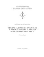 Četvero-fazni proces strateškog planiranja odnosa s javnostima u proizvodnoj djelatnosti