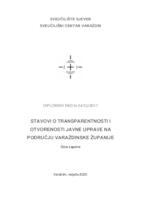 Stavovi o transparentnosti i otvorenosti javne uprave na području Varaždinske županije