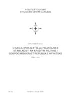 Utjecaj pokazatelja financijske stabilnosti na kreditni rejting i gospodarski rast Republike Hrvatske