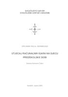 Utjecaj računalnih igara na djecu predškolske dobi