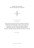 Sklonost stigmatizaciji bolesnika s psihičkim poremećajima od strane učenika četvrtog i petog razreda srednje medicinske škole usmjerenja med. sestra/tehničar opće njege