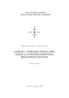 Važnost i primjena psihološke njege u svakodnevnom radu medicinskih sestara