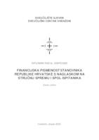 Financijska pismenost stanovnika Republike Hrvatske s naglaskom na stručnu spremu i spol ispitanika