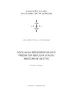 Socijalna inteligencija kao prediktor uspjeha u radu medicinske sestre