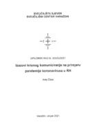 Izazovi kriznog komuniciranja na primjeru pandemije koronavirusa u RH