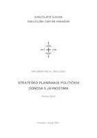 Strateško planiranje političkih odnosa s javnostima