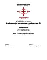 Analiza stanja kontejnerskog prijevoza u Republici Hrvatskoj