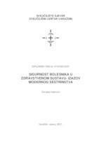 Sigurnost bolesnika u zdravstvenom sustavu - izazov modernog sestrinstva