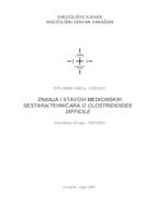 Znanja i stavovi medicinskih sestara/tehničara o Clostridioides difficile