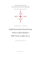 Implementacija integriranog sustava upravljanja u PIK Vrbovec plus d.o.o.