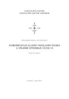 Komunikacija gluhih i nagluhih osoba u vrijeme epidemije COVID-19