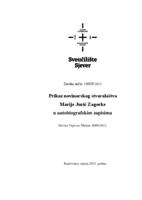 Prikaz novinarskog stvaralaštva Marije Jurić Zagorke u autobiografskim zapisima