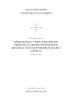 Višestruko otporni bakterijski uzročnici u jedinici intenzivnog liječenja tijekom pandemije bolesti COVID-19