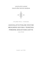 Zadovoljstvo poslom i životom medicinskih sestara i tehničara primarne zdravstvene zaštite