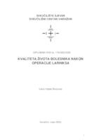 Kvaliteta života bolesnika nakon operacije larinksa