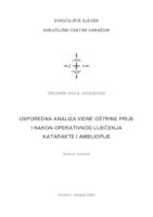 Usporedna analiza vidne oštrine prije i nakon operativnog liječenja katarakte i ambliopije