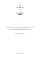 Strateško pozicioniranje prerađivačke industrije Varaždinske županije