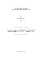 Utjecaj radne okoline na zdravlje medicinskih sestara i tehničara