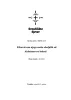 Zdravstvena njega osoba oboljelih od Alzheimerove bolesti