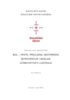 Bol - vrste, procjena, sestrinske intervencije i analiza učinkovitosti liječenja