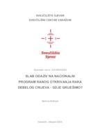 Slab odziv na nacionalni program ranog otkrivanja raka debelog crijeva - gdje griješimo?