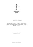 Mladi na tržištu rada u Republici Hrvatskoj: poseban osvrt na NEET populaciju