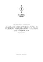 Analiza više vrsta otpadnog papira te utjecaj na funkcionalnost i kvalitetu podložaka za jaja