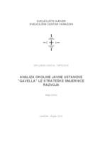 Analiza okoline javne ustanove "Gavella" uz strateške smjernice