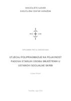 Utjecaj polipragmazije na pojavnost padova starijih osoba smještenih u ustanovi  socijalne skrbi