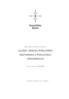 Uloga i značaj poslovnih sastanaka u poslovnoj organizaciji