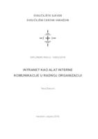prikaz prve stranice dokumenta Intranet kao alat interne komunikacije u radnoj organizaciji