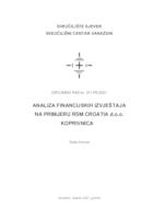 prikaz prve stranice dokumenta Analiza financijskih izvještaja na primjeru RSM Croatia d.o.o. Koprivnica