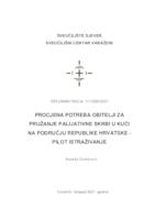 prikaz prve stranice dokumenta Procjena potreba obitelji za pružanje palijativne skrbi u kući na području Republike Hrvatske - pilot istraživanje