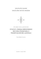 prikaz prve stranice dokumenta Stavovi i znanja medicinskih sestara/tehničara o transfuzijskom liječenju