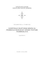 prikaz prve stranice dokumenta Korištenje društvenih mreža za promociju edukacije i izrade YouTube thumbnailova