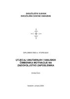 prikaz prve stranice dokumenta Utjecaj unutarnjih i vanjskih čimbenika motivacije na zadovoljstvo zaposlenika