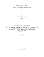 prikaz prve stranice dokumenta Utjecaj smjenskog rada na obrasce i kvalitetu spavanja djelatnika u zdravstvu