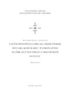 prikaz prve stranice dokumenta Načini donošenja odluka medicinskih sestara koje rade u patronažnoj službi, kućnoj njezi i u bolničkom sustavu