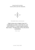prikaz prve stranice dokumenta Emocionalne kompetencije i komunikacijske vještine ključ uspješnosti u radu medicinskih sestara i tehničara Opće bolnice Varaždin